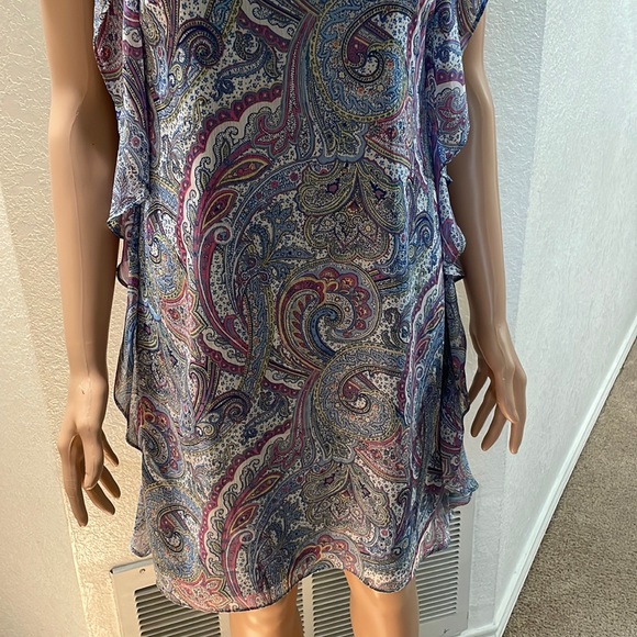 Lauren Ralph Lauren Petite Ruffled Georgette Shift Dress - Picture 4 of 9